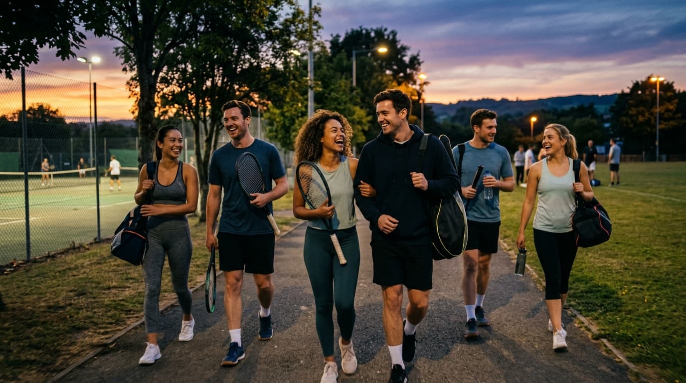 Friends making time for recreation together